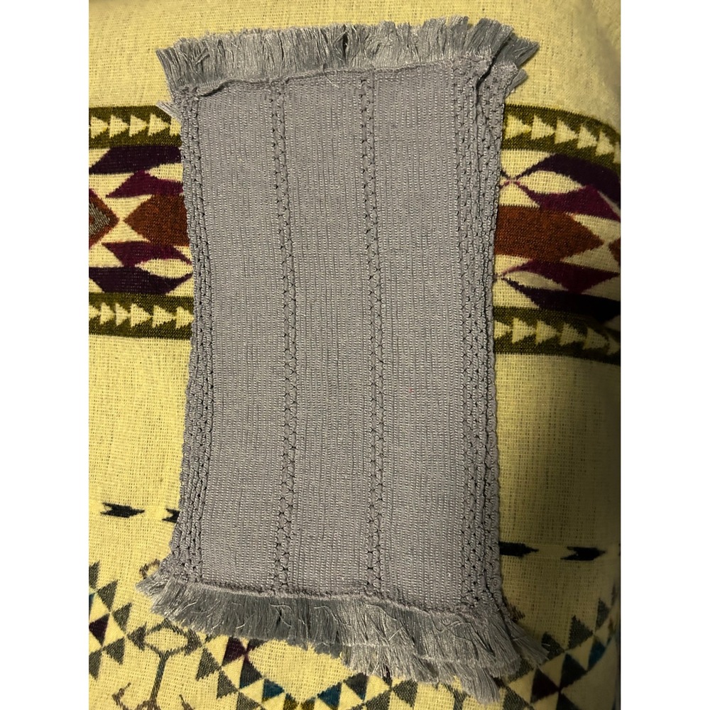 Vintage Lavender Grey Woven Fringed Placemats Set of 4 Textured Boho Table Decor